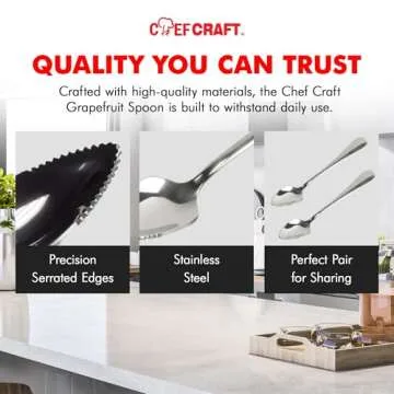 Chef Craft Grapefruit Spoons Set Perfect for Breakfast