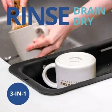 BLUE GINKGO Over the Sink Colander - Adjustable Kitchen Essential