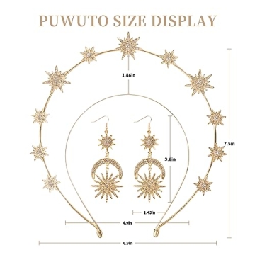 Stunning PUWUTO Halo Crown Set for Parties and Weddings