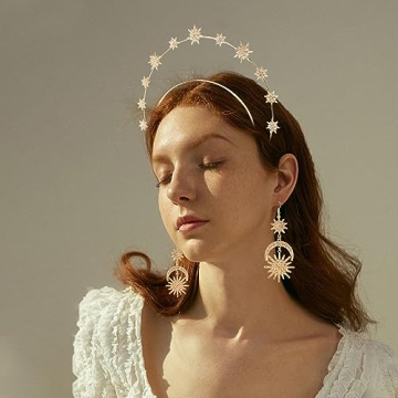 Stunning PUWUTO Halo Crown Set for Parties and Weddings