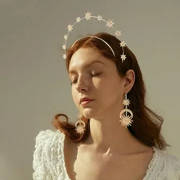 Stunning PUWUTO Halo Crown Set for Parties and Weddings