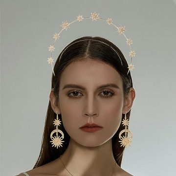 Stunning PUWUTO Halo Crown Set for Parties and Weddings