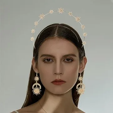 Stunning PUWUTO Halo Crown Set for Parties and Weddings