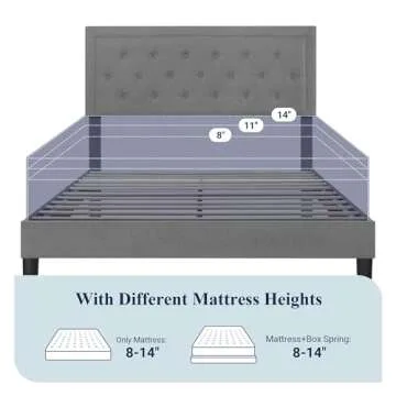 Allewie Queen Size Upholstered Platform Bed Frame