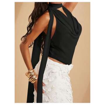 Stylish SOLY HUX Y2K Halter Crop Top for Summer