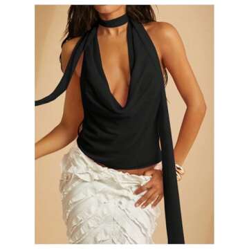 Stylish SOLY HUX Y2K Halter Crop Top for Summer