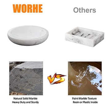 WORHE Marble Soap Dish - Elegant Bathroom Accessory