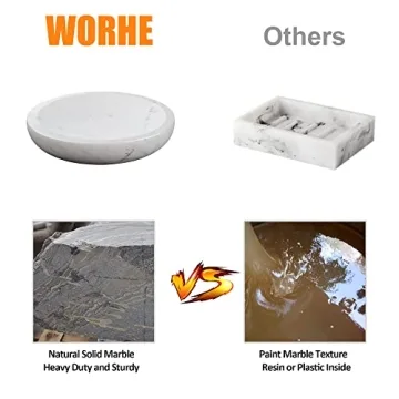 WORHE Marble Soap Dish - Elegant Bathroom Accessory
