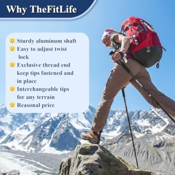 Ultralight Anti-Shock Nordic Walking Poles for Hiking & Trekking