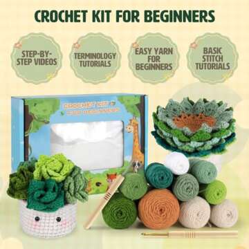 Tokidaring Crochet Kit for Beginners - Crochet Starter Kit with Step-by-Step Video Tutorials, DIY Co...