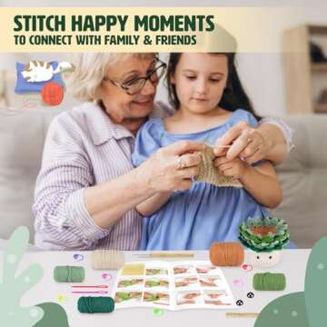 Tokidaring Crochet Kit for Beginners - Crochet Starter Kit with Step-by-Step Video Tutorials, DIY Coasters Beginner Crochet Kits for Adults Kids, Easy Complete Knitting Kit Supplies (6PCS)