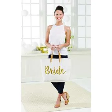 Mud Pie Bride Gold Sequin Tote - Stylish Wedding Essential