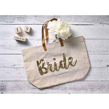 Mud Pie Bride Gold Sequin Tote - Stylish Wedding Essential