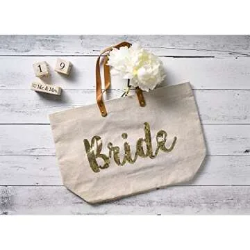 Mud Pie Bride Gold Sequin Tote - Stylish Wedding Essential
