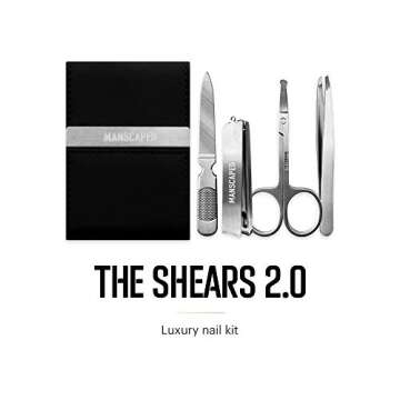 MANSCAPED® The Tool Box 4.0 Contains: The Lawn Mower™ 4.0 Electric Trimmer, Weed Whacker® 1.0 Nose & Ear Hair Trimmer, The Plow™ 2.0, The Shears™ Four Piece Nail Kit, The Shed™ Toiletry Bag