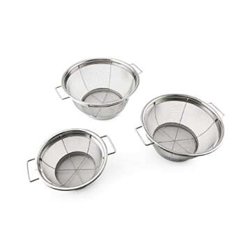 Farberware 5181490 Stainless Steel Colander Sieves-Set of 3, Multi Sized