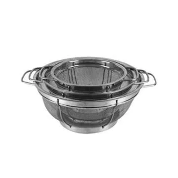 Farberware 5181490 Stainless Steel Colander Sieves-Set of 3, Multi Sized