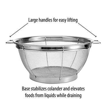 Farberware 5181490 Stainless Steel Colander Sieves-Set of 3, Multi Sized