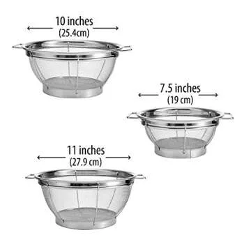 Farberware 5181490 Stainless Steel Colander Sieves-Set of 3, Multi Sized