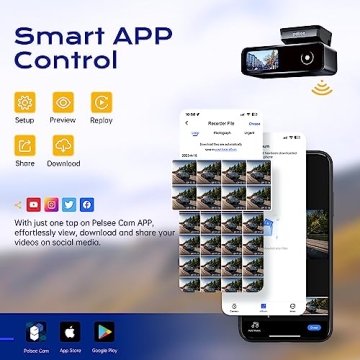 Pelsee Dash Cam with 4K Front and 2K Dual Recording