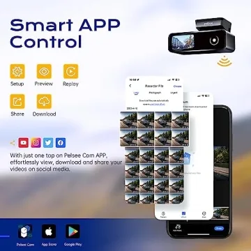 Pelsee Dash Cam with 4K Front and 2K Dual Recording