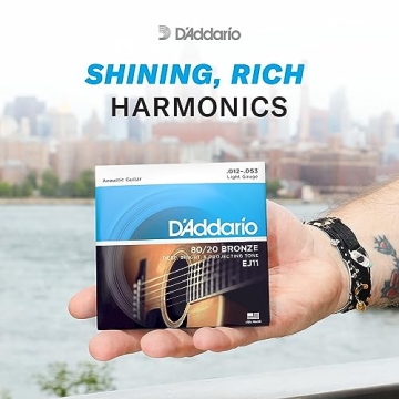 D'Addario 80/20 Bronze Acoustic Guitar Strings 3-Pack