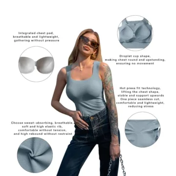 HYZ Women's Stylish Ribbed Crop Tanks for Versatile Outfits