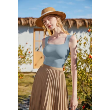 HYZ Women's Stylish Ribbed Crop Tanks for Versatile Outfits