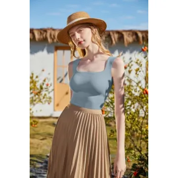 HYZ Women's Stylish Ribbed Crop Tanks for Versatile Outfits