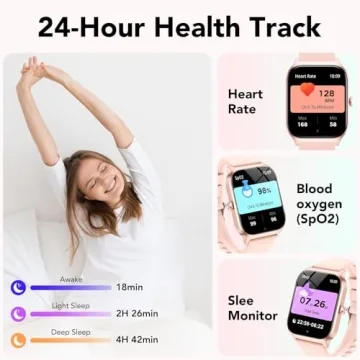 Smart Watch for Men Women with Bluetooth and Health Tracker