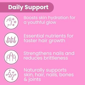 Sanar Naturals Biotin Collagen Pills - Hair Skin and Nails Vitamins, Boost Hair Growth - Hydrolyzed Collagen Peptides for Women & Men, Biotin Supplement with Vitamin C, 150 Capsules