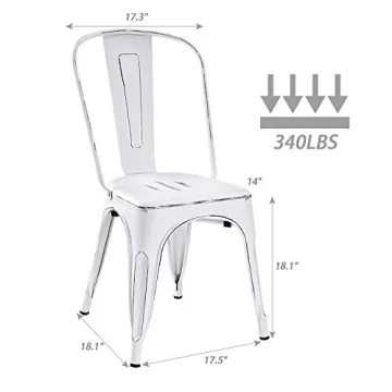 Devoko Distressed Blue Metal Indoor-Outdoor Chair Set