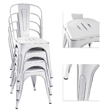 Devoko Distressed Blue Metal Indoor-Outdoor Chair Set