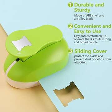 HAUSTGO File Tab Punch, File Tab Puncher for Paper Crafts, File Tab Craft Punch for Scrapbooking, Bu...