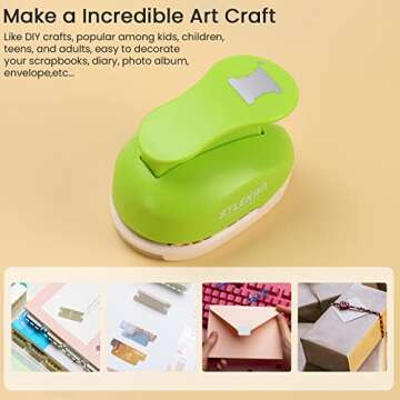 HAUSTGO File Tab Punch, File Tab Puncher for Paper Crafts, File Tab Craft Punch for Scrapbooking, Bullet Journals, Bible Tabs, Making Cards, Planners, Billing Hanging Files