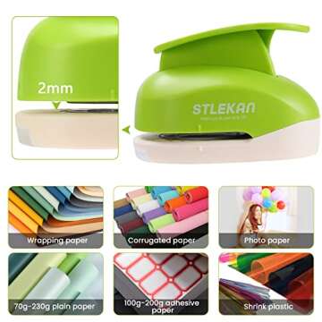 HAUSTGO File Tab Punch, File Tab Puncher for Paper Crafts, File Tab Craft Punch for Scrapbooking, Bullet Journals, Bible Tabs, Making Cards, Planners, Billing Hanging Files