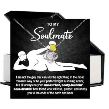 Soulmate Necklace for Women, Christmas Gift for Soulmate, Wife Necklace from Husband, Necklace For G...