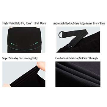 Foucome Women's Over The Belly Super Soft Support Maternity Leggings and Washable Nursing Pads Great Pregnant Mom Gift, Tag Large(fits like US Small)