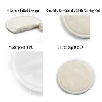 Foucome Women's Over The Belly Super Soft Support Maternity Leggings and Washable Nursing Pads Great Pregnant Mom Gift, Tag Large(fits like US Small)