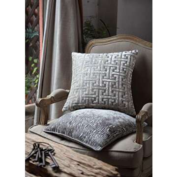 Decorative Throw Pillow Cushion Cover for Sofa, Couch or Bed – 18x18 Inches, 1PC – Many Styles Available Including Embroidered, Fur, Stripe, Medallion, Floral, Geometric & More (Gold (Velvet))