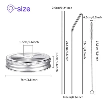 Mason Jar Lids with Straws - 26 PCS Set for Drinks