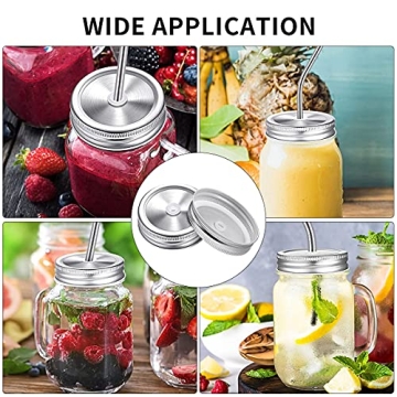 Mason Jar Lids with Straws - 26 PCS Set for Drinks