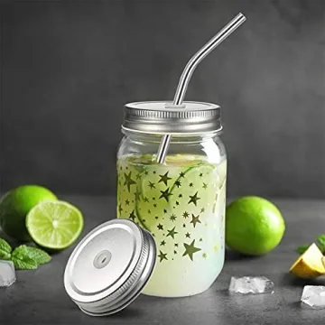 Mason Jar Lids with Straws - 26 PCS Set for Drinks