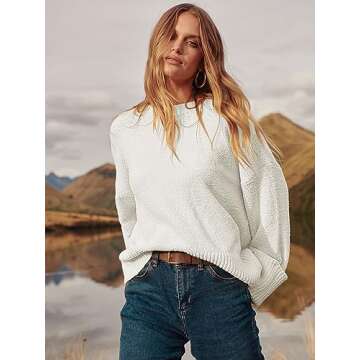 Shop ANRABESS Oversized Fuzzy Knit Pullover Sweater