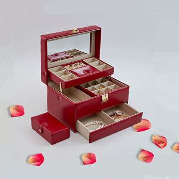 Elegant Jewelry Box with Lock for Necklaces and Bracelets