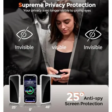 Magnetic Privacy Case for iPhone 17 Pro Max with Glitter Design