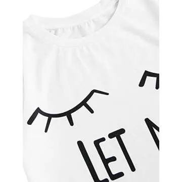 WDIRARA Women's Sleepwear Closed Eyes Print Tee and Shorts Pajama Set White M