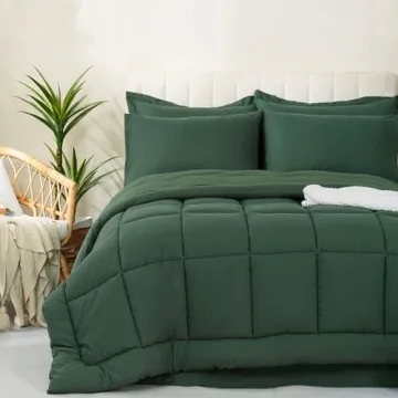 Luxury Queen Comforter Set Sage Green All Season Bedding