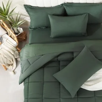 Luxury Queen Comforter Set Sage Green All Season Bedding