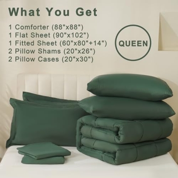 Luxury Queen Comforter Set Sage Green All Season Bedding